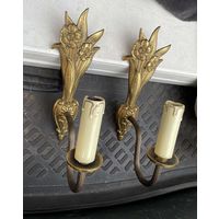 Пара настенных бронзовых светильника. Европа