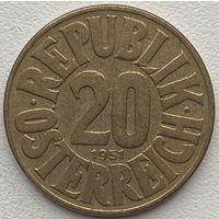Австрия 20 грошей 1951 г.