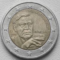 Германия 2 евро 2018 J, 100 лет со дня рождения Гельмута Шмидта