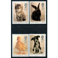 Великобритания - 1990г. - детёныши животных - 4 марки - полная серия, MNH, первая марка с маленьким повреждением лицевой стороны на зубчиках перфорации справа сверху [Mi 1245-1248]. #3-GB-Z-1-19
