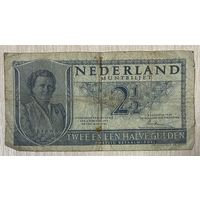 Банкнота 2 1/2 гульдена 1949 год. Нидерланды. Королева Юлиана.