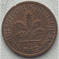 Германия 1 пфенниг 1987 г. G
