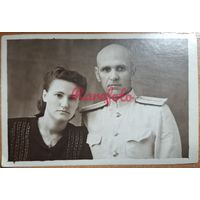 1950 Молодожены военный форма ретро фото