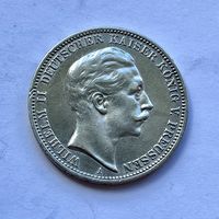 Монета СЕРЕБРО ПРУССИЯ 3 марки 1912 год ОТЛИЧНЫЕ
