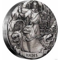 Острова Кука 2 доллара 2017г. "Боги Олимпа: АИД". Монета в подарочном футляре; номерной сертификат; коробка. СЕРЕБРО 62,27гр.(2 oz).