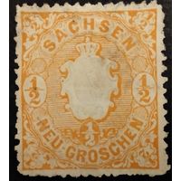 Старые немецкие земли. Саксония. 1863г. Mi15.