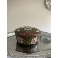 Винтажная деревянная шкатулка, ручная роспись (70-80 гг.)