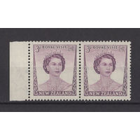 Новая Зеландия /New Zealand 1953** Королева Елизавета II сцепка Mi#330