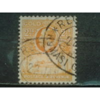 Золотой берег, колония Англии, 1928. Стандарт. Король Георг V. 2 1/2Р. Mi-6,5 евро гаш.