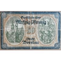 Германия 50 пфеннигов 1920 г Бреслау, Бреславль (Breslau)