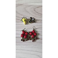 Бижутерия, набор сережек одним лотом