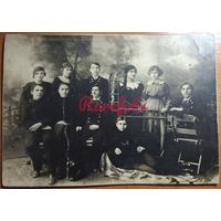 1912 Студийное фото на картоне Архив Калашникова студенты железнодорожники