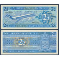 Нидерландские Антилы, 2.5 гульдена 1970 г., P-21 (D, самолёт Макдоннелл Дуглас DC-9), UNC