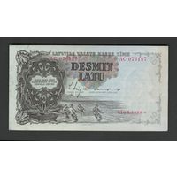 Латвия 10 лат 1938 года. Тип Р-29b. Состояние UNC-