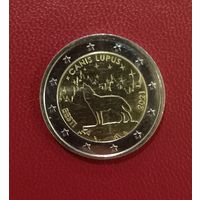 Эстония. 2 евро 2021 года. Волк. Торг!