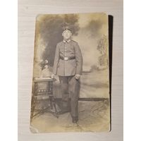 Почтовая карточка, фотография с военнослужащим до 1917 года, размер 14*9 см.