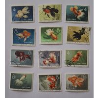 1960 г. Золотые рыбки. Китай полная серия редкость распродажа коллекции