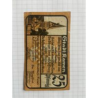 25 пфеннингов (нотгельды) 1921 г. Германия.