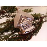 Ёлочная игрушка СССР. Домик с заснеженной крышей