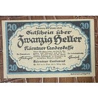 Нотгельд Австрия Каринтия 20 геллеров 1920 год
