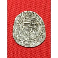 Денар (динарий)  1580 г. Королевство Венгрия. Рудольф II. С рубля , без м.ц. См. др. мои лоты.