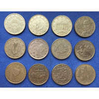 Лот 50 евроцентов (Австрия, Бельгия, Германия, Греция, Ирландия, Испания, Латвия, Литва, Нидерланды, Словакия, Финляндия, Франция). Всего 12 монет