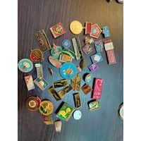 Винтажная коллекция значков СССР 40 штук