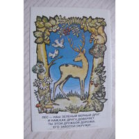 Календарик, 1985. Лес -- наш зелёный верный друг.