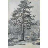 Картина  двухсторонняя "Пейзаж с рекой" и  "Столетний дуб ", .  Холст, масло