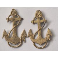 ЯКОРЬ 2 шт.. ВМФ - КОКАРДА или ЭМБЛЕМА НА ПОГОНЫ - НАРУКАВНЫЙ ЗНАК ЛАТУНЬ 50 ММ ..