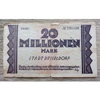 Werty71 Германия 20000000 марок 1923 20 миллионов банкнота Дюссельдорф