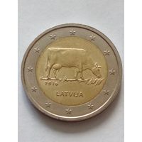 Латвия.2 евро 2016 г.(Латвийская бурая корова).UNC (4).