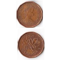 1 цент Канада 1986 года
