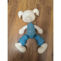 Игрушка СССР. Собака дутыш пластмассовый. Собачка СССР, щенок игрушка советская.