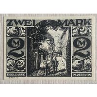 Нотгельд 2 марки 1921 год. Падерборн. Веймарская республика
