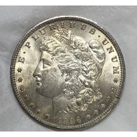 Доллар 1896 Морган США крупное серебро штемпельный блеск