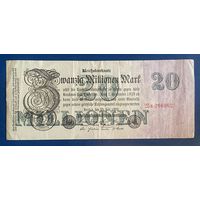 Банкнота 20 миллионов марок 1923 год. Веймарская республика