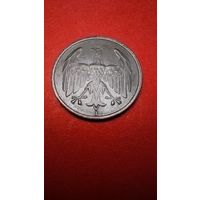 4 рейхс пфениннга 1932 J. Германия. Вейнмар. С рубля. (19) Штемпельный блеск.