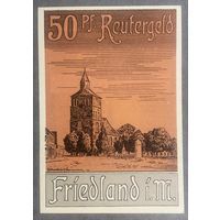 Нотгельды 50 пфеннигов 1922 год. Фридланд. Веймарская республика