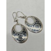 Серьги серебро 875 пр. Северная чернь. С рубля