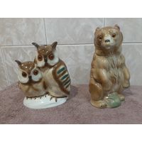 Статуэтка ночник Совы Медведь ГДР