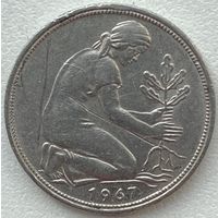 Германия 50 пфеннигов 1967 г. D