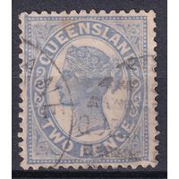 11.Aust. Великобритания. Австралийские штаты. Квинсленд. Виктория. Стандарт. 1895/96 гг. 2p. Mi.#85.