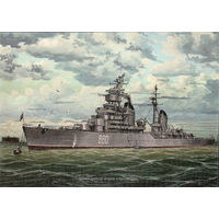 Почтовая карточка "Лёгкий крейсер "Киров" у Кронштадта"