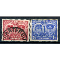 Австралия - 1945г. - герцог и герцогиня Глостерские - 2 марки - гашёная, чистая. #3-WB-87-A-1