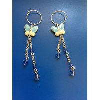 Серьги, бабочки , эмаль