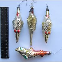 Все лоты с рубля.Елочные игрушки Попугаи,рыба,СССР