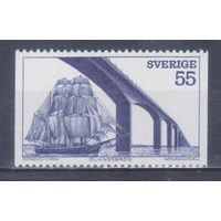 [1842] Швеция 1972. Архитектура.Мост.Парусник. MNH