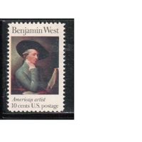 США-1975, (Мих.1163),  ** , Художник, Живопись(одиночка)