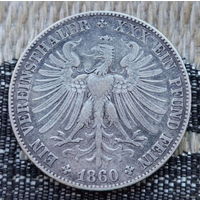Германия 1 талер 1860 года. Серебро! Сторгуй за свою цену, предложи обмен! Y400